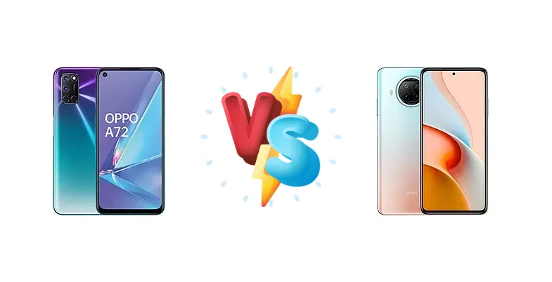 Oppo A72 vs Xiaomi Redmi Note 9 Pro 5G