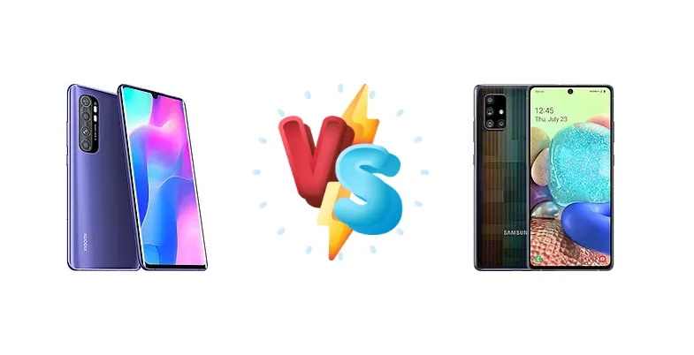 Xiaomi Mi Note 10 Lite vs Samsung Galaxy A71 5G UW