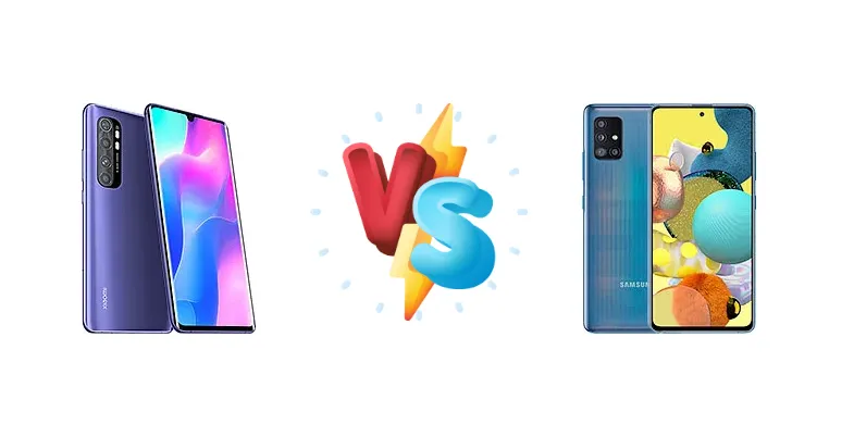Xiaomi Mi Note 10 Lite vs Samsung Galaxy A51 5G UW