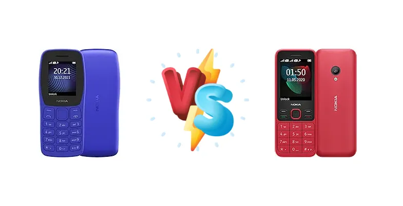 Nokia 105 (2022) vs Nokia 150 (2020)
