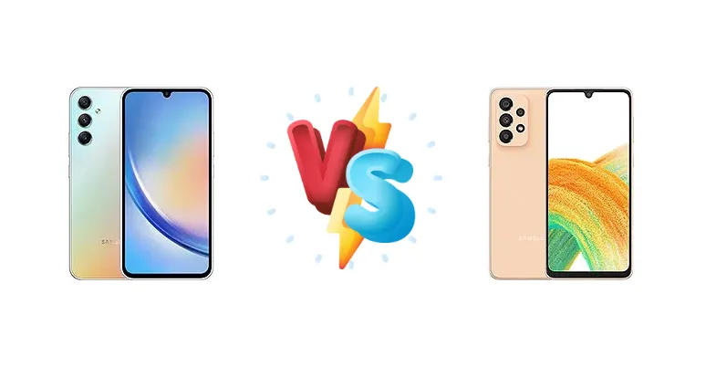 Samsung Galaxy A34 vs Samsung Galaxy A33 5G
