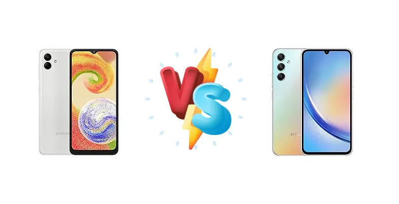 Samsung Galaxy A04 vs Samsung Galaxy A34