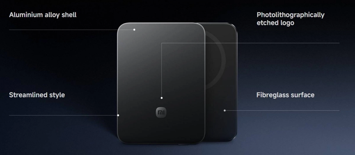 Xiaomi Qi2 power bank aluminium fibreglass design