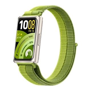 Huawei Band 11 fitness tracker, green fabric strap.
