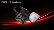 Tecno Tonino Lamborghini AIoT earbuds and charging cases.