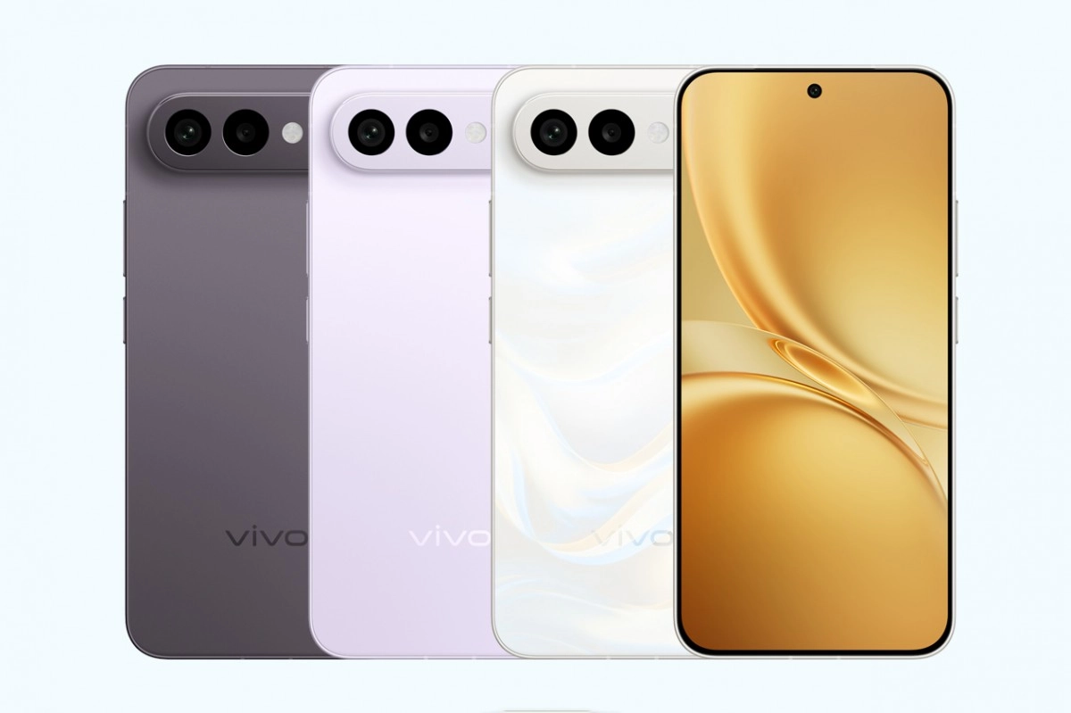 vivo X300 FE phones in multiple colors shown.