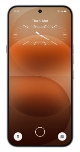 Nothing Phone (4a) Pro black with orange lock screen.