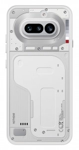 Nothing Phone (4a) white transparent back dual cameras