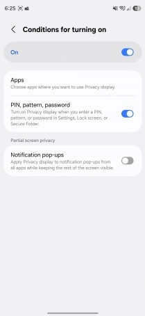 Samsung Galaxy S26 Ultra Privacy Display conditions.