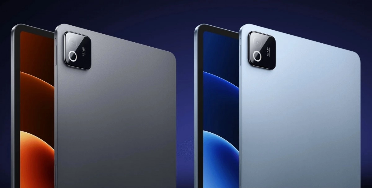 Xiaomi Pad 8 in gray and blue colors.