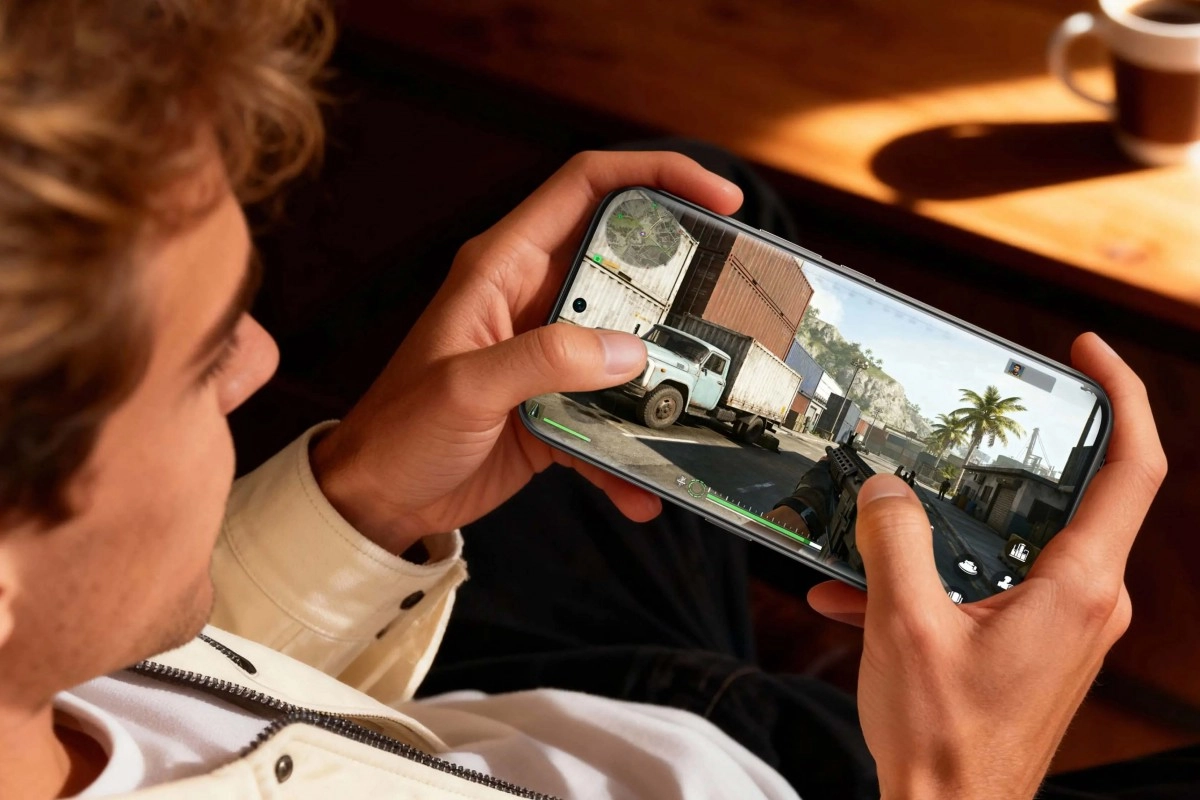 Smartphone gaming with Tecno Camon 50 Pro 5G.
