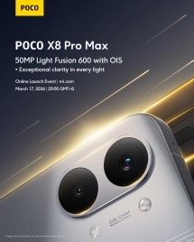 Poco X8 Pro Max 50MP camera launch event.