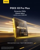 Poco X8 Pro Max launch event Dimensity 9500s chip.