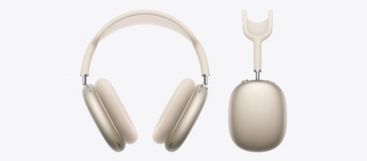 Apple AirPods Max 2 gold headphones, open and compact.