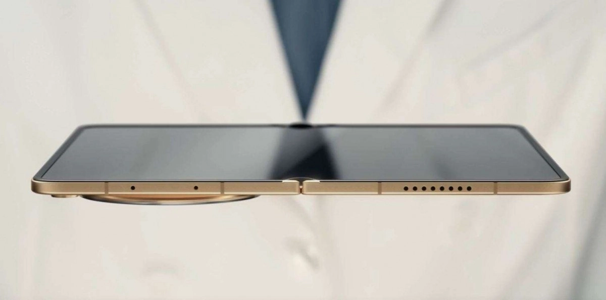 Oppo Find N6 folded smartphone gold finish