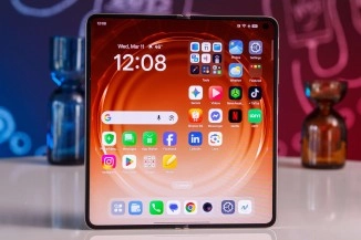 Oppo Find N6 unfolded phone displaying apps