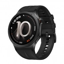 Oppo Watch X3 with titanium body, black band.