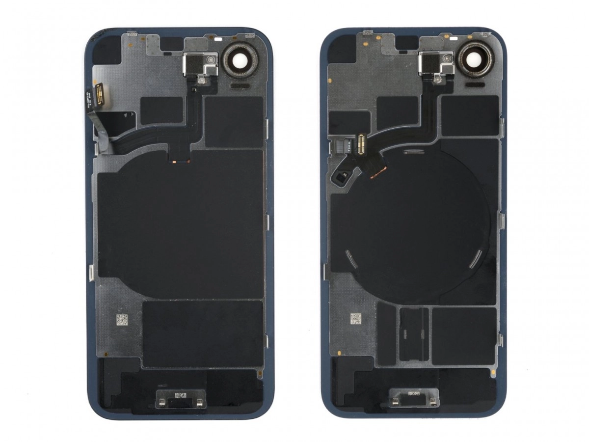 iPhone 17e and 16e rear panels with MagSafe revealed.