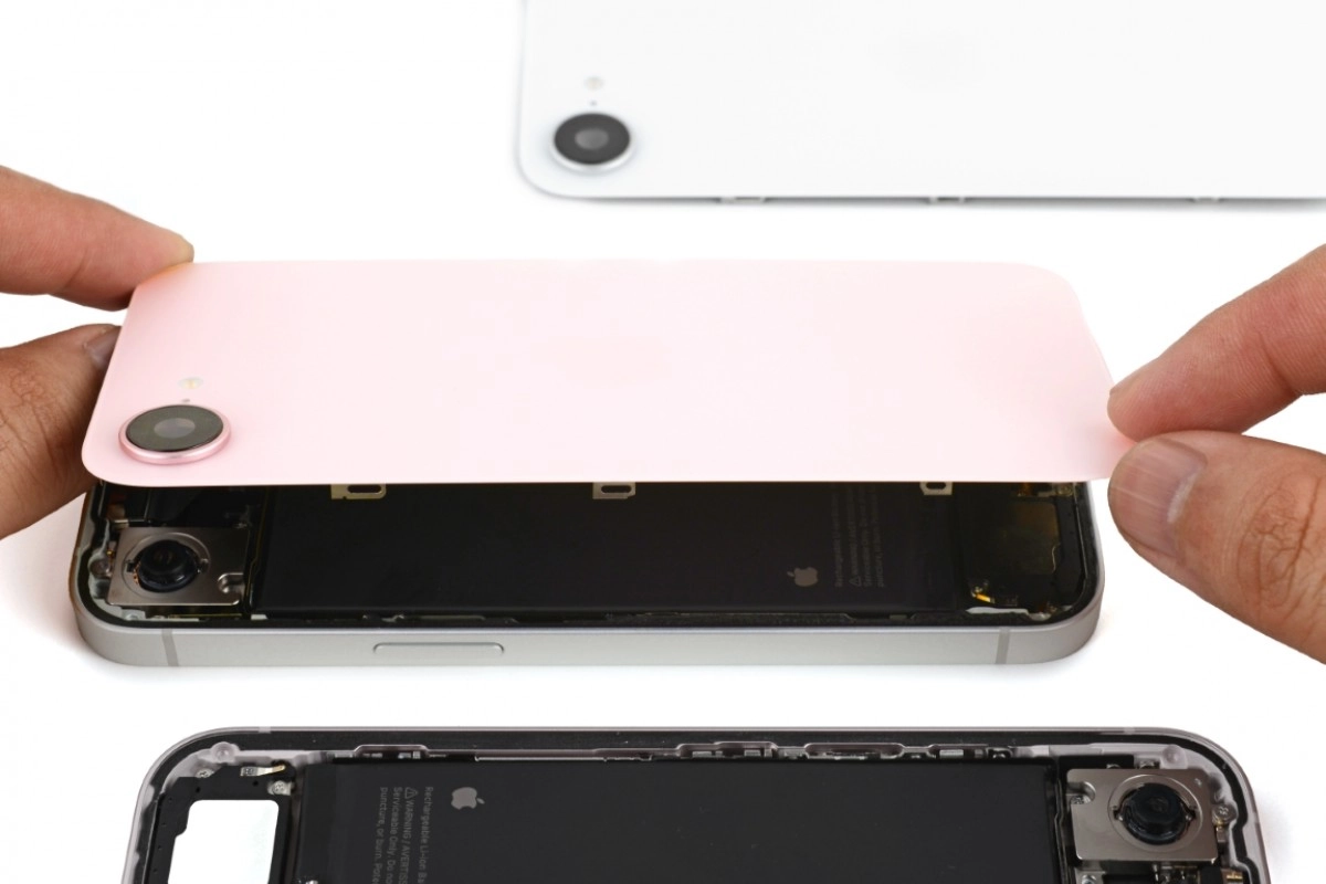 iPhone 17e rear panel adds MagSafe, teardown shows.