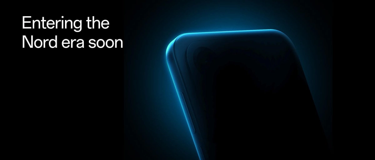 OnePlus Nord 6 teaser with blue glowing phone