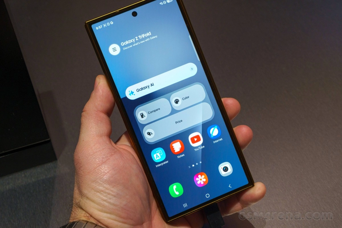 Samsung Galaxy Z TriFold smartphone with Galaxy AI features.