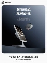 OnePlus 15T magnetic charger with phone stand.