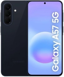 Samsung Galaxy A57 5G phone front and back view.