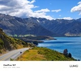 scenic mountain lake road.