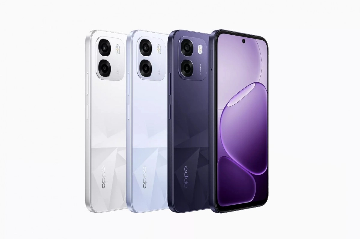 Oppo K14 5G smartphones in multiple colors