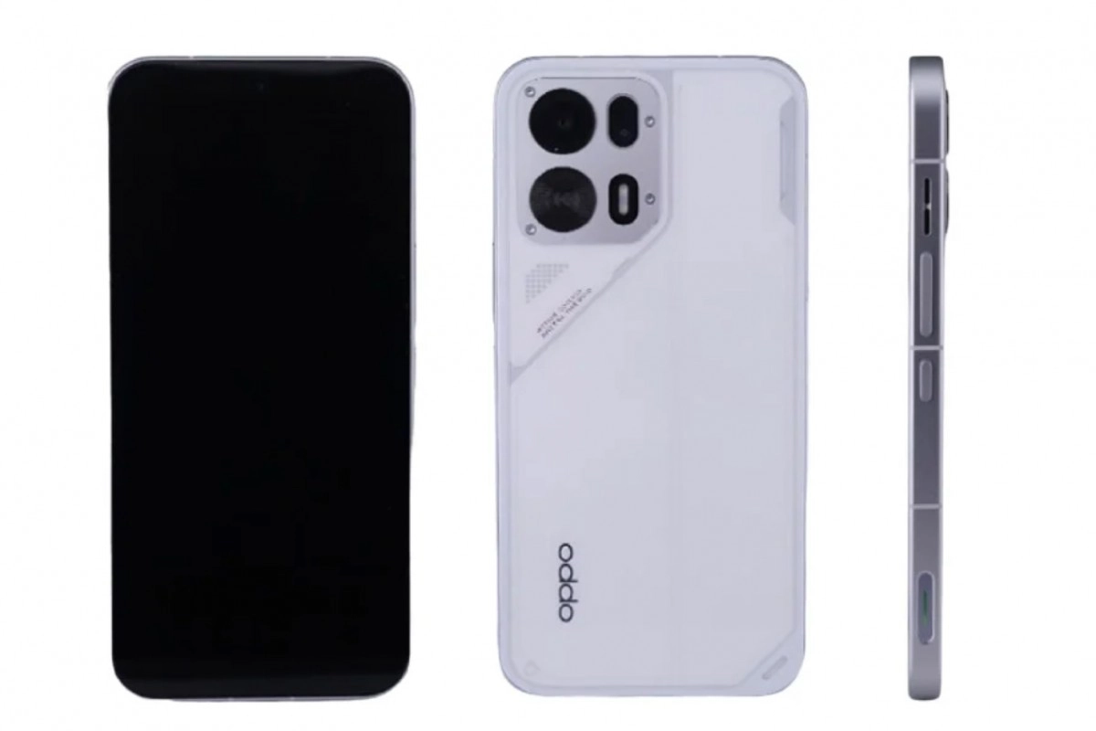 Oppo K14 Turbo Pro front, back, and side views.