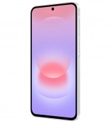 Samsung Galaxy A57 phone with colorful screen.