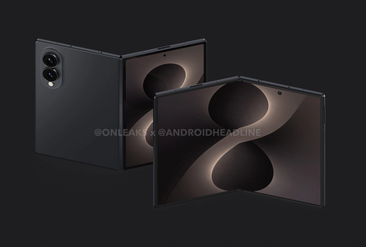 Black Samsung foldable phone concept renders