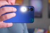 vivo V70 FE with illuminated camera flash.