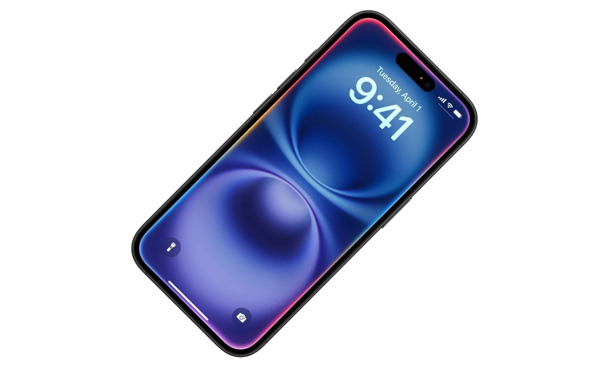 iPhone with colorful lock screen and AI chatbot