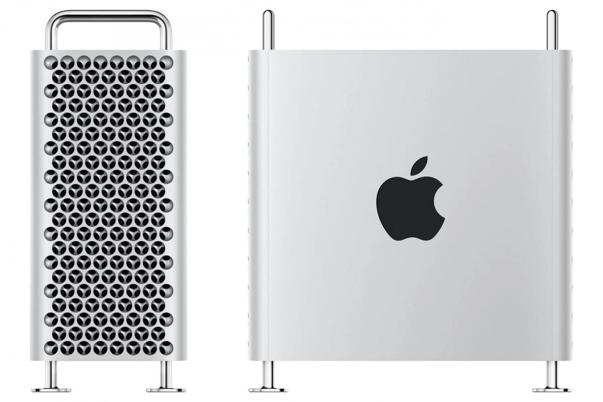 Apple Mac Pro computers displayed side-by-side.