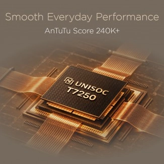 Unisoc T7250 chipset with "Smooth Everyday Performance" text.