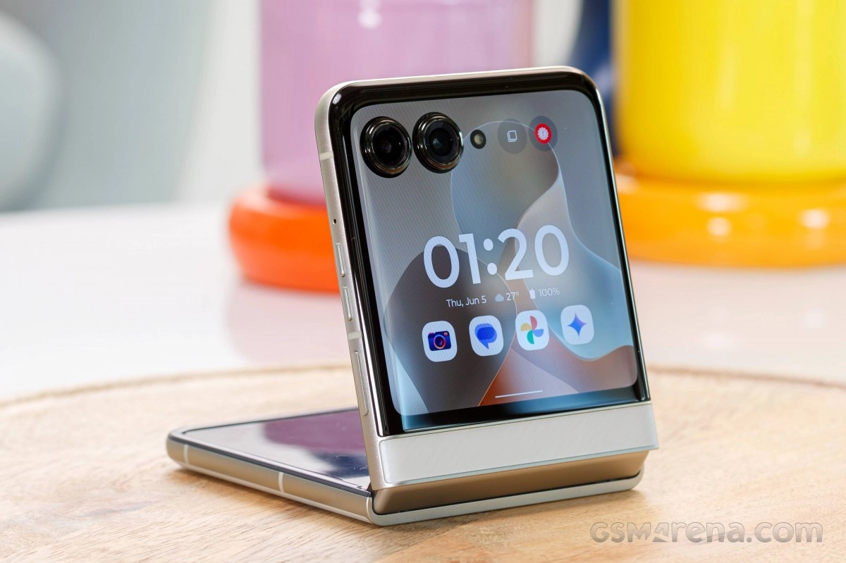 Motorola Razr 70 flip phone with dual cameras.