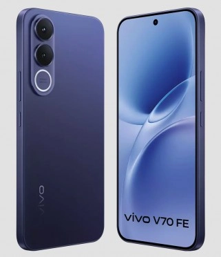 vivo V70 FE smartphone purple color render