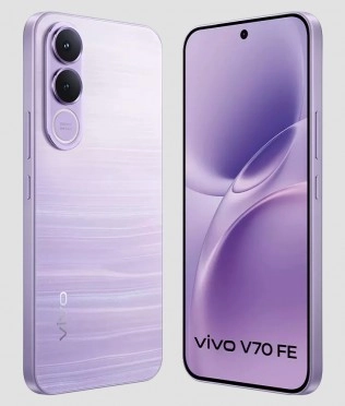 vivo V70 FE lavender smartphone, pre-orders open