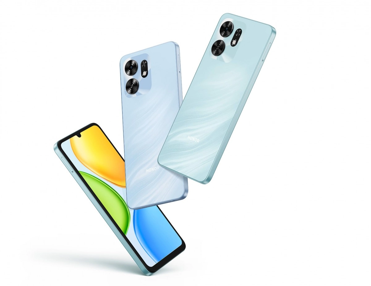 Light blue and teal Honor Play 80 phones