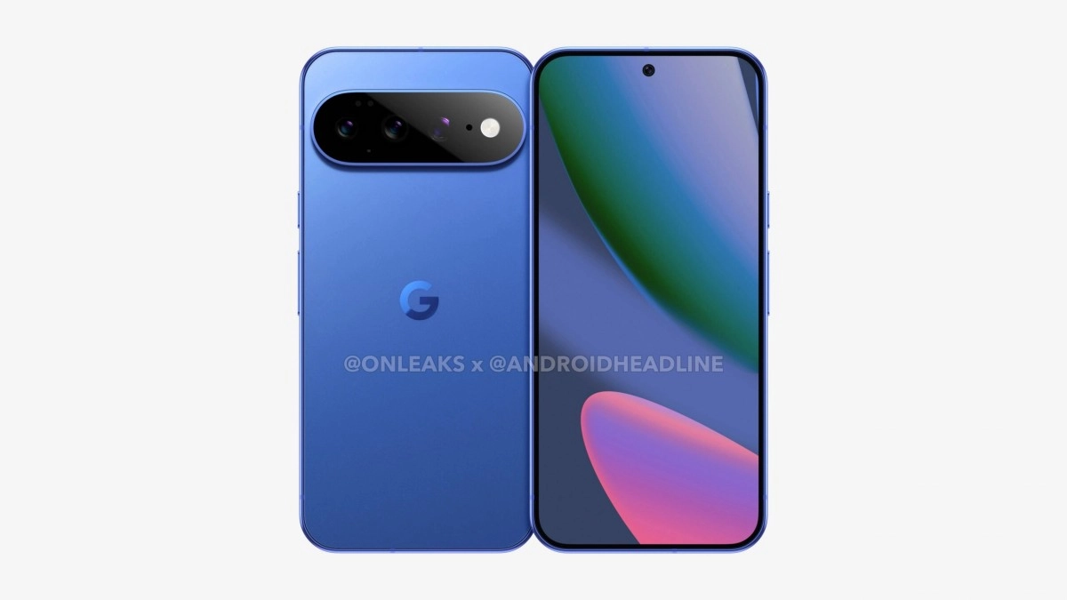 Blue Google Pixel 11 Pro XL leaked CAD render.