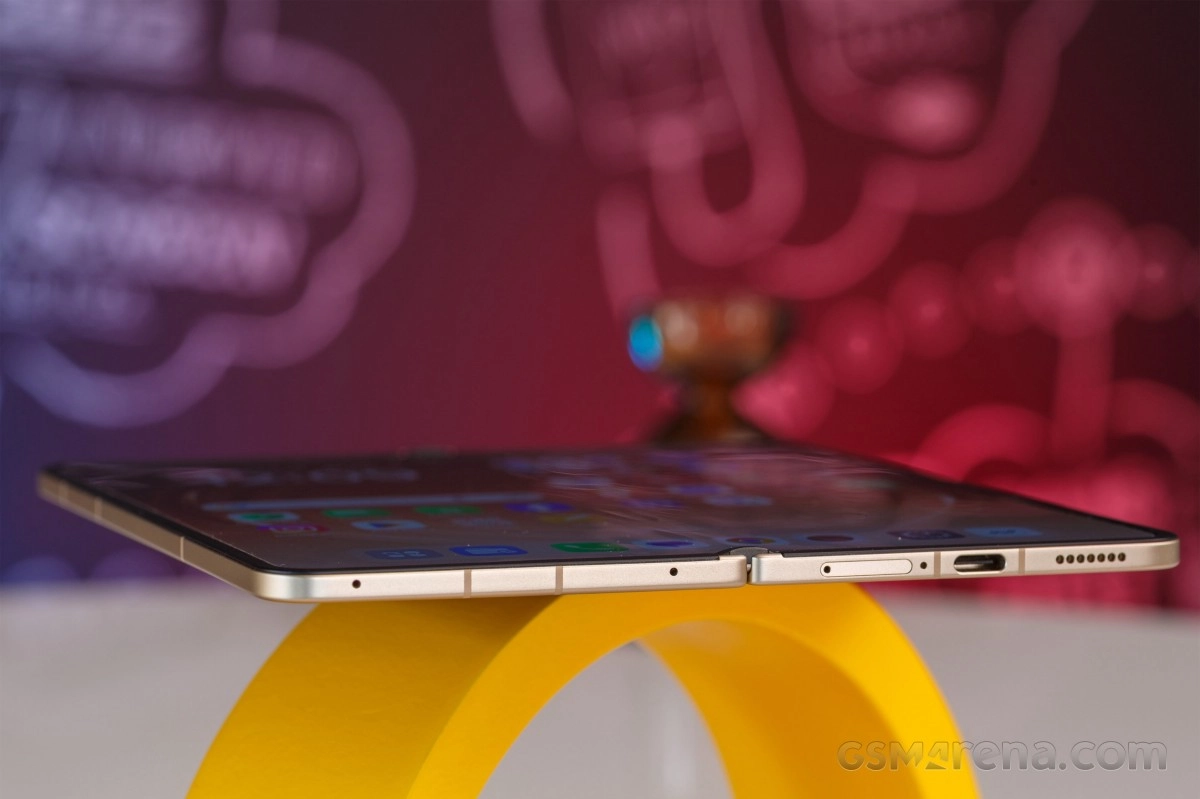 Foldable phone with 3D printed hinge detail.