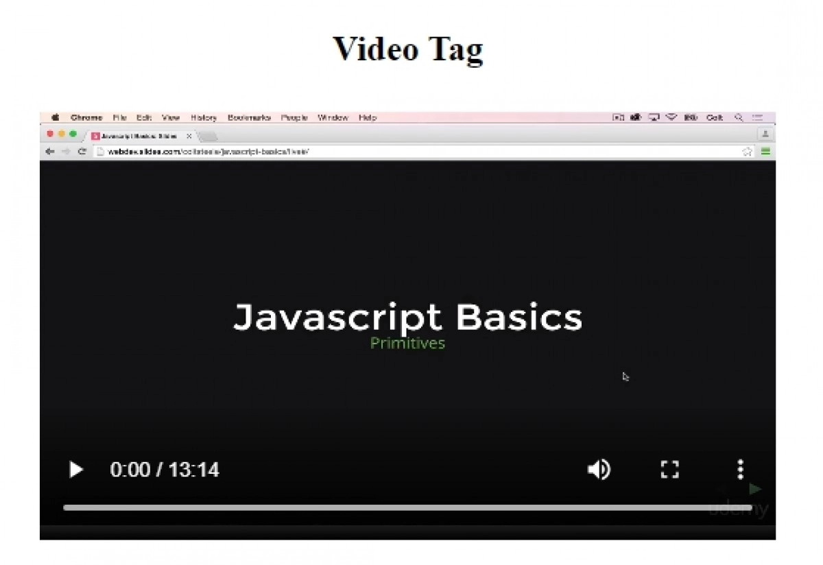 Javascript Basics video player in Chrome browser
