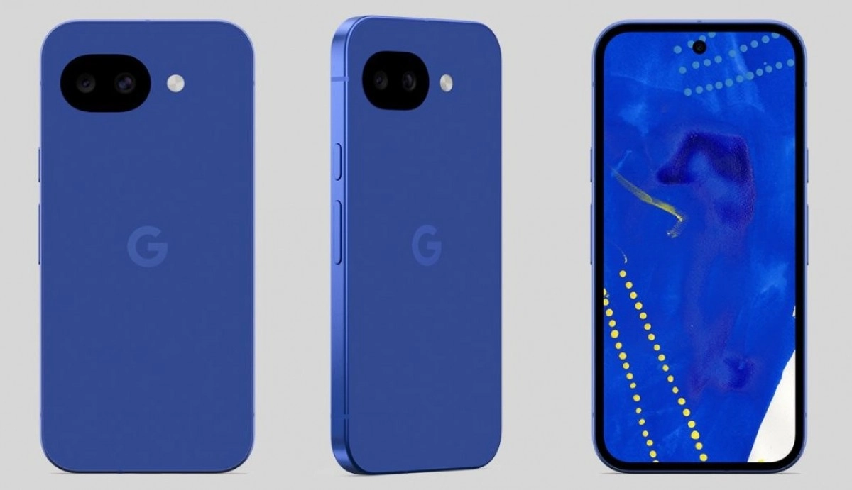 Google Pixel 10a in Isai Blue.