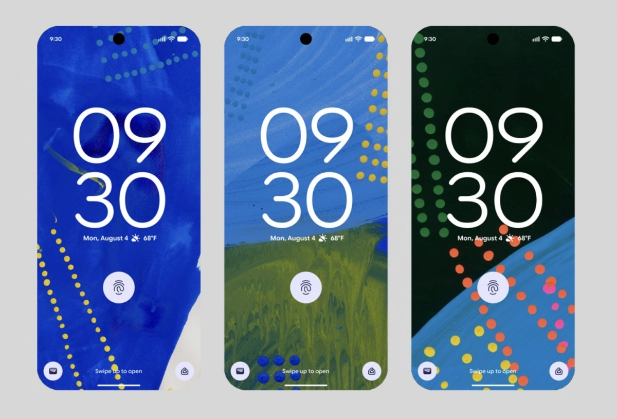 Google Pixel 10a Isai Blue lock screens.