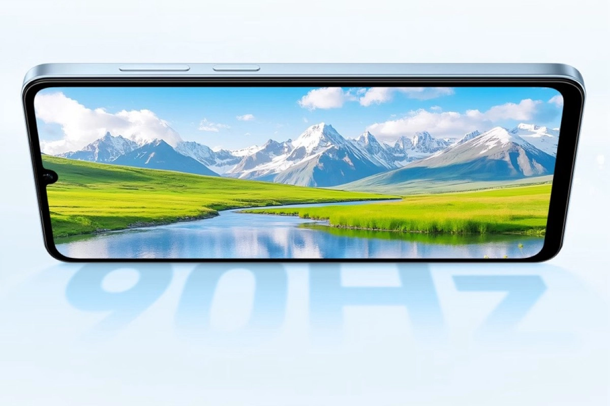 Honor X5d smartphone with scenic wallpaper and 90Hz.
