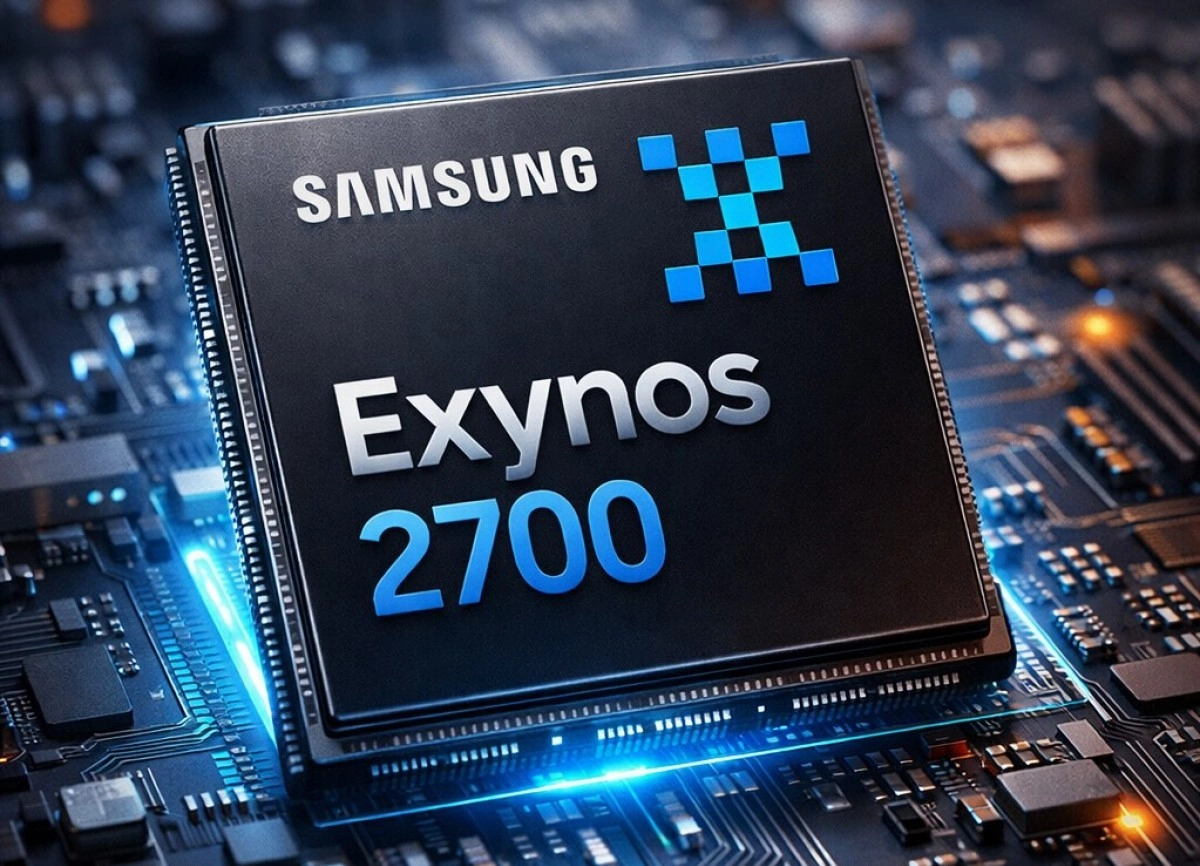 Samsung Exynos 2700 chip on circuit board.