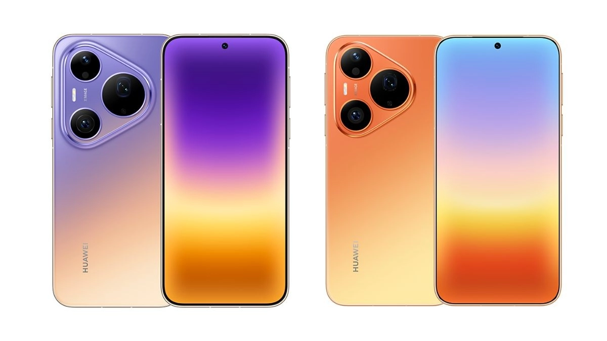Huawei Pura 90 Pro phones, dual color gradients.