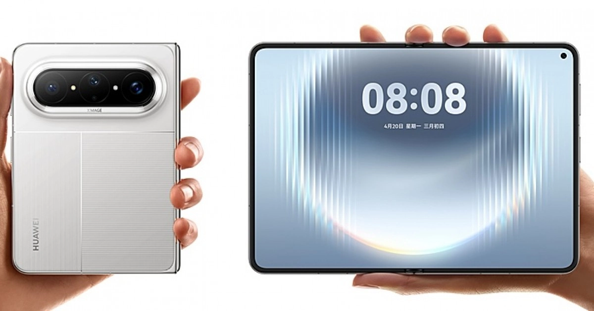 Huawei Pura X Max folded and unfolded views