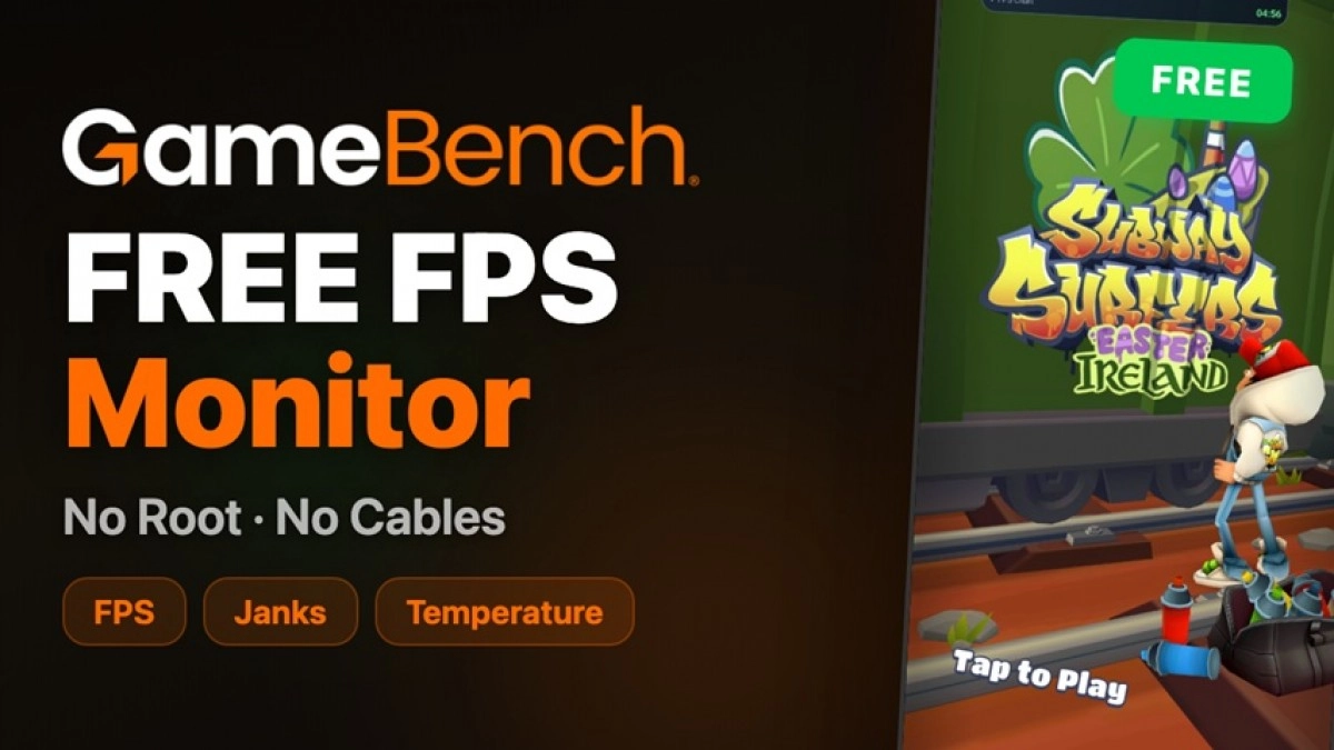 GameBench FREE FPS Monitor app interface.
